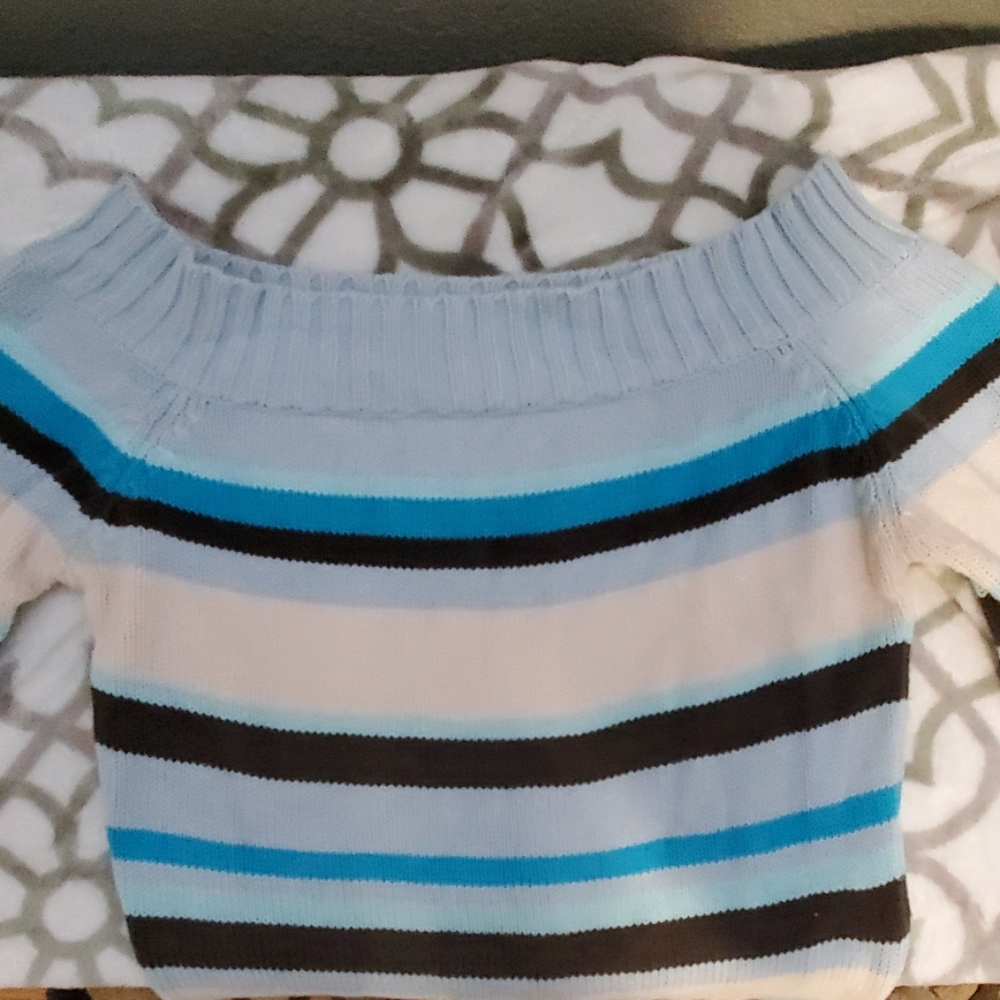 Blue striped boatneck sweater - Camaieu